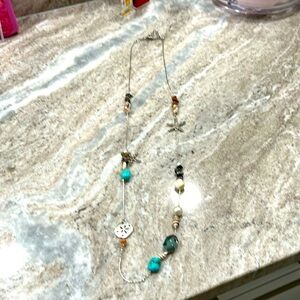 Long silver beachy necklace